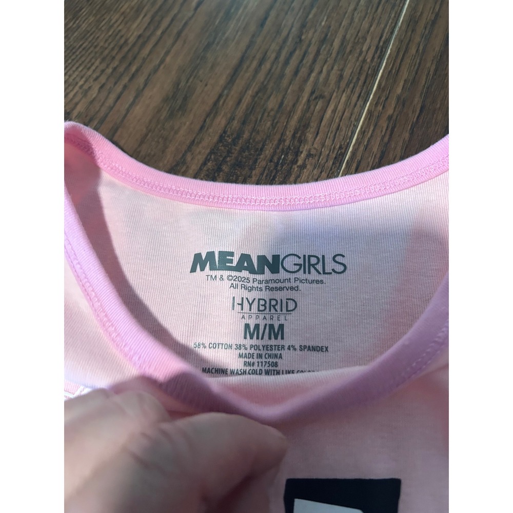 Mean Girls Burn Book Pink Ringer Tee Hybrid Apparel Crop Top Women Medium - Picture 3 of 3